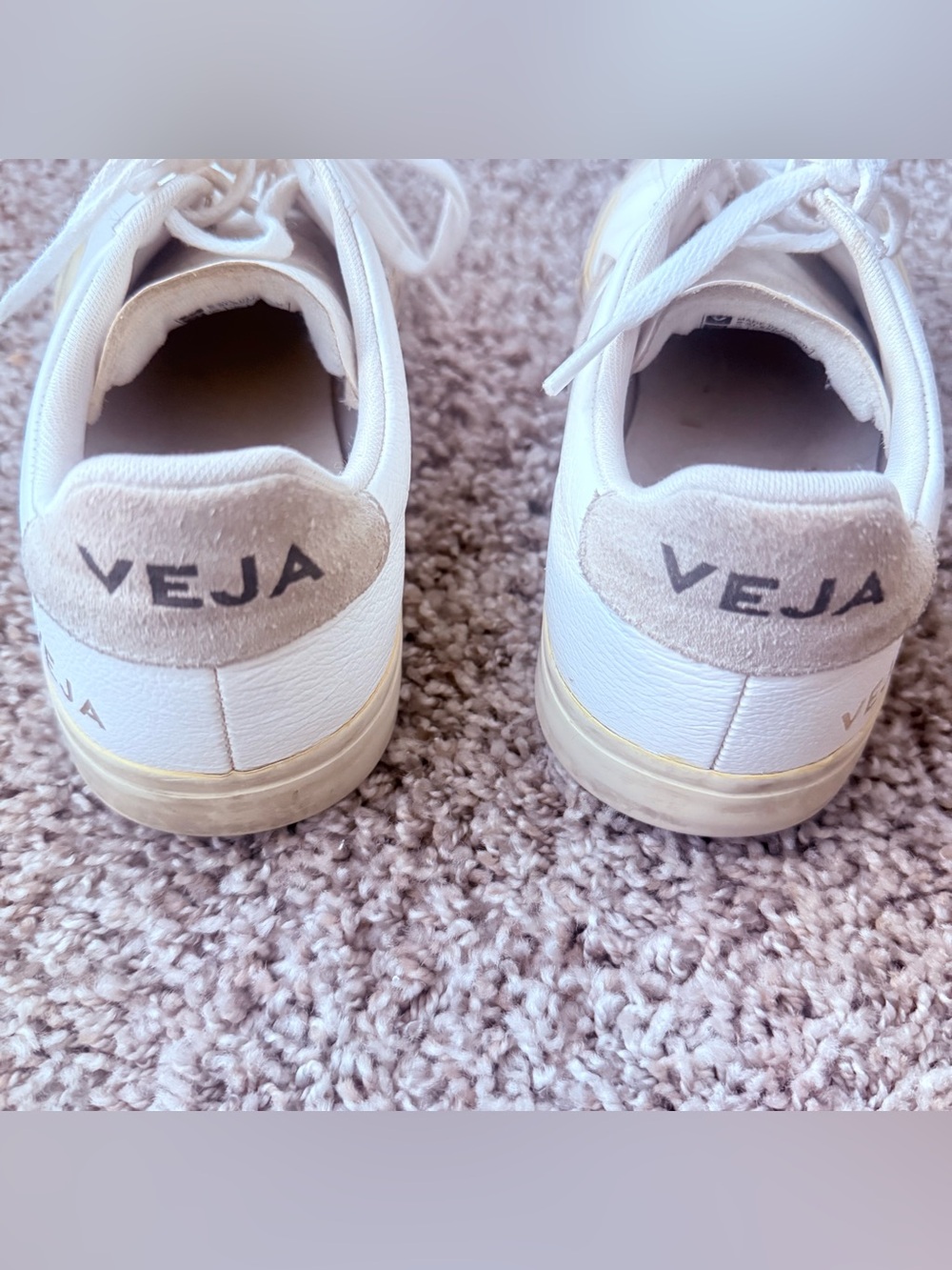 VEJA Campo Womens Size 8 White Almond Chromefree Leather Lace-Up Sneakers - Picture 6 of 10
